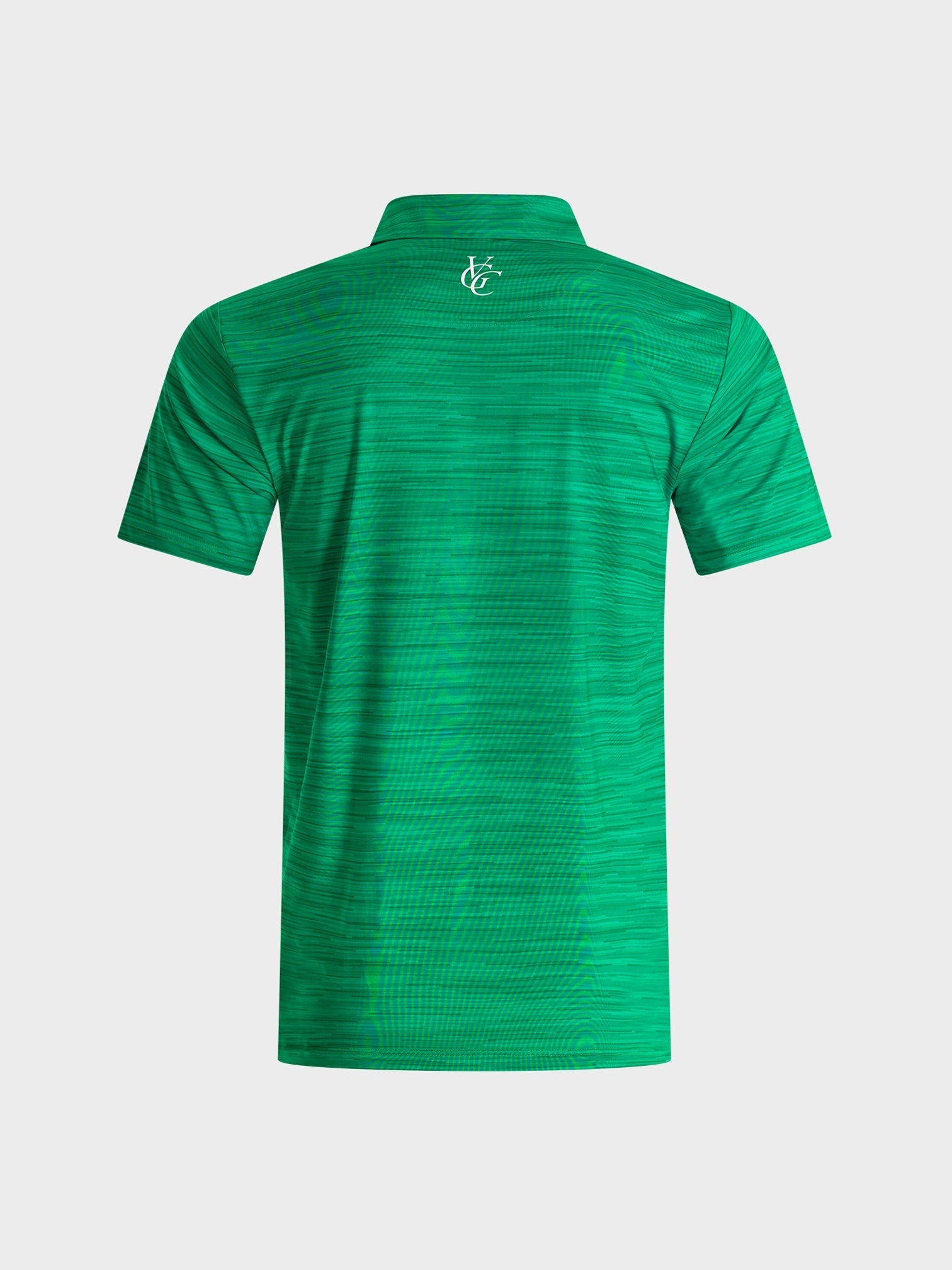 The Pasture polo green golf shirt back view by VittoriaGolfco