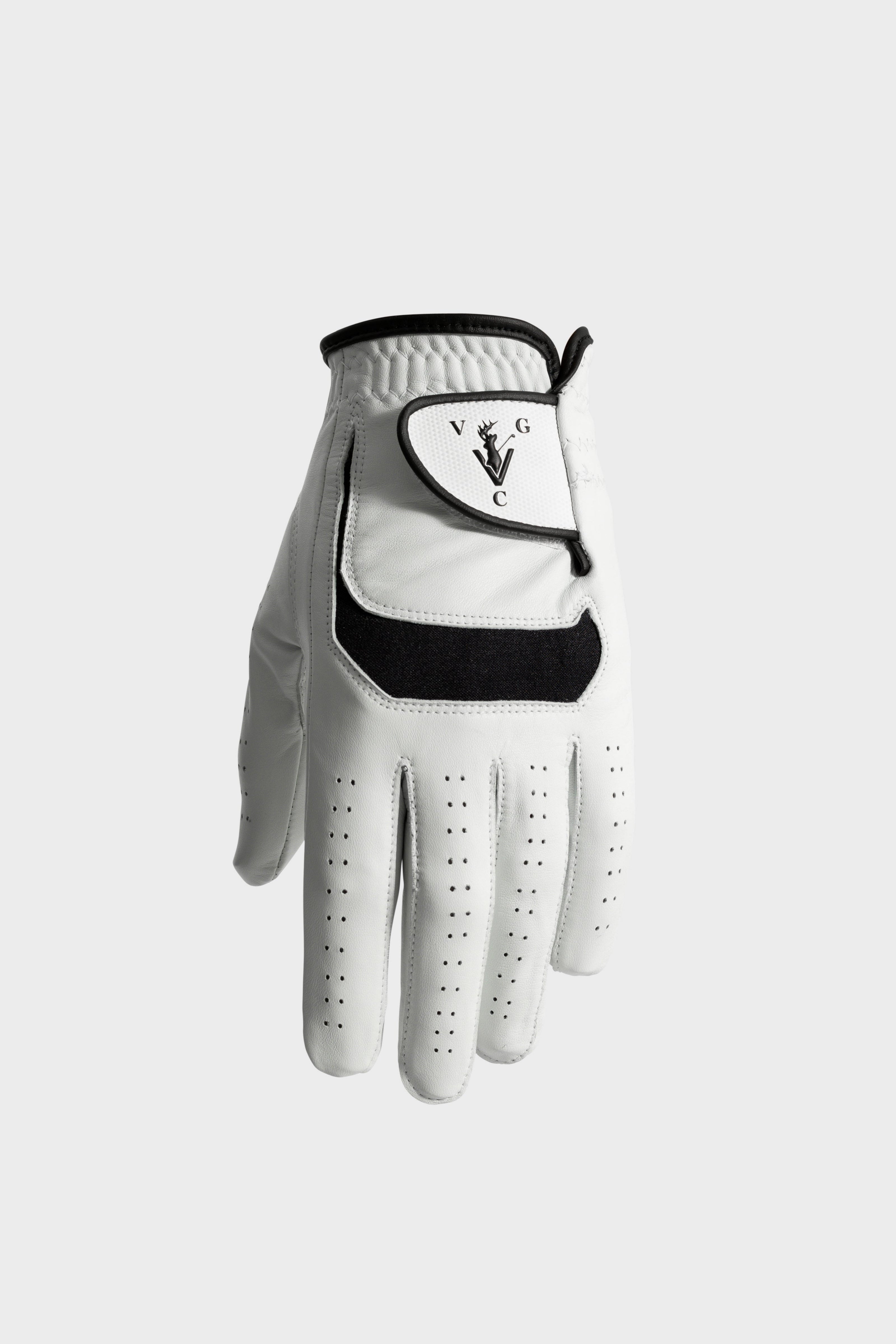 White Vittoria Sport Glove made from premium synthetic leather with breathable ventilation and flexible fit for golfers