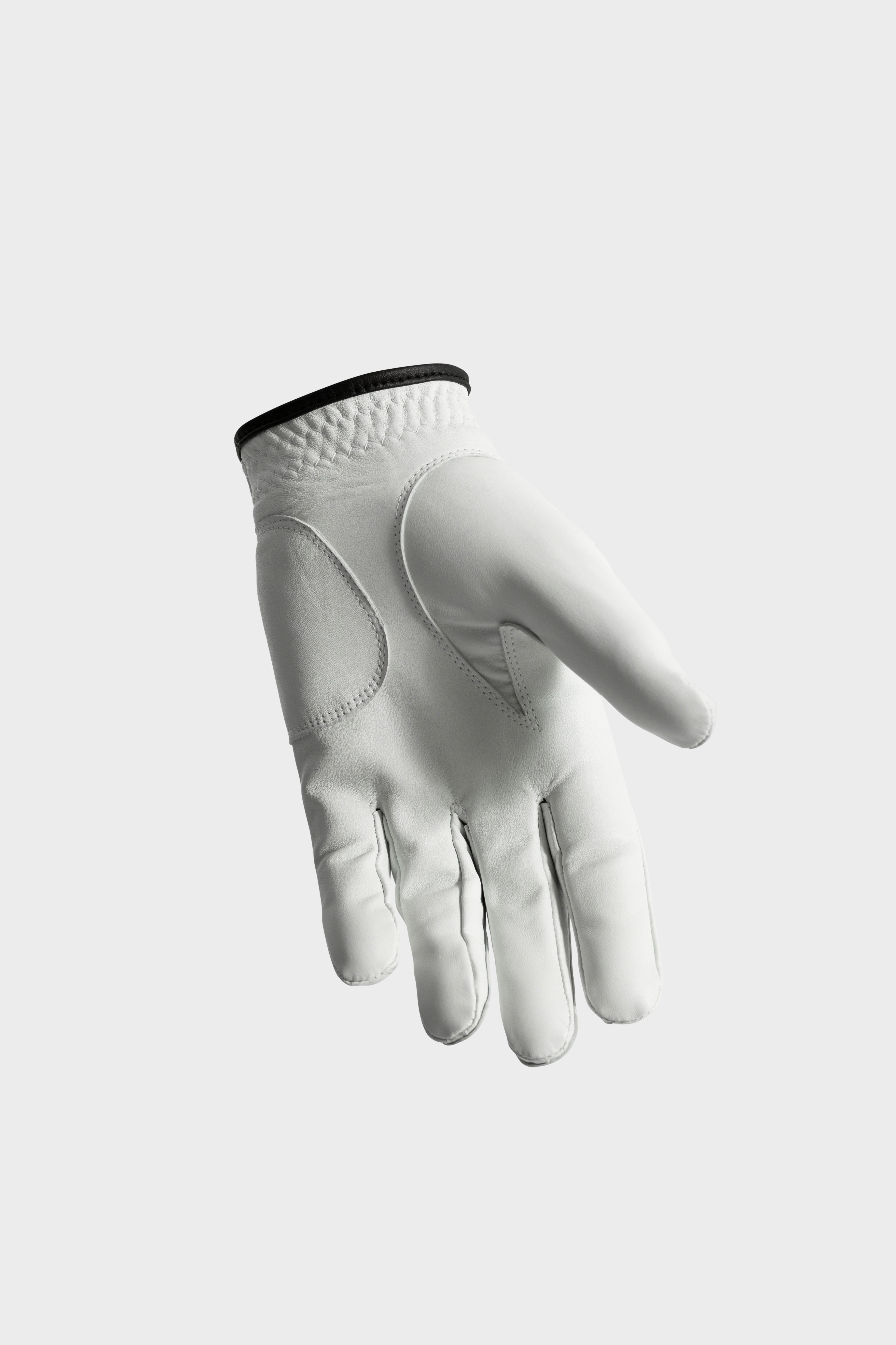 Vittoria Sport Glove white premium synthetic leather golf glove with breathable flexible fit and black trim