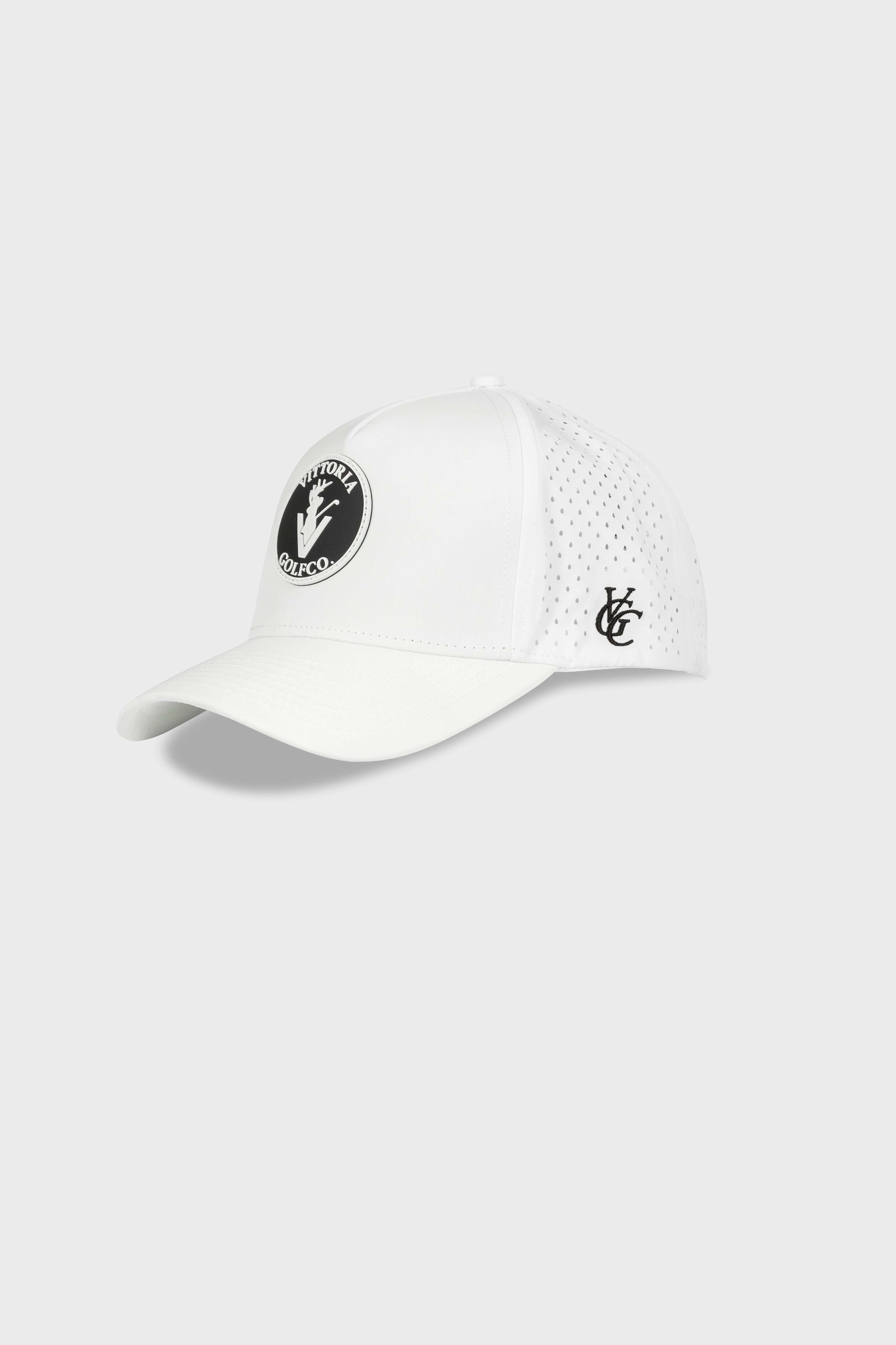 The Patch Hat white adjustable snapback cap with durable high-quality material and logo patch