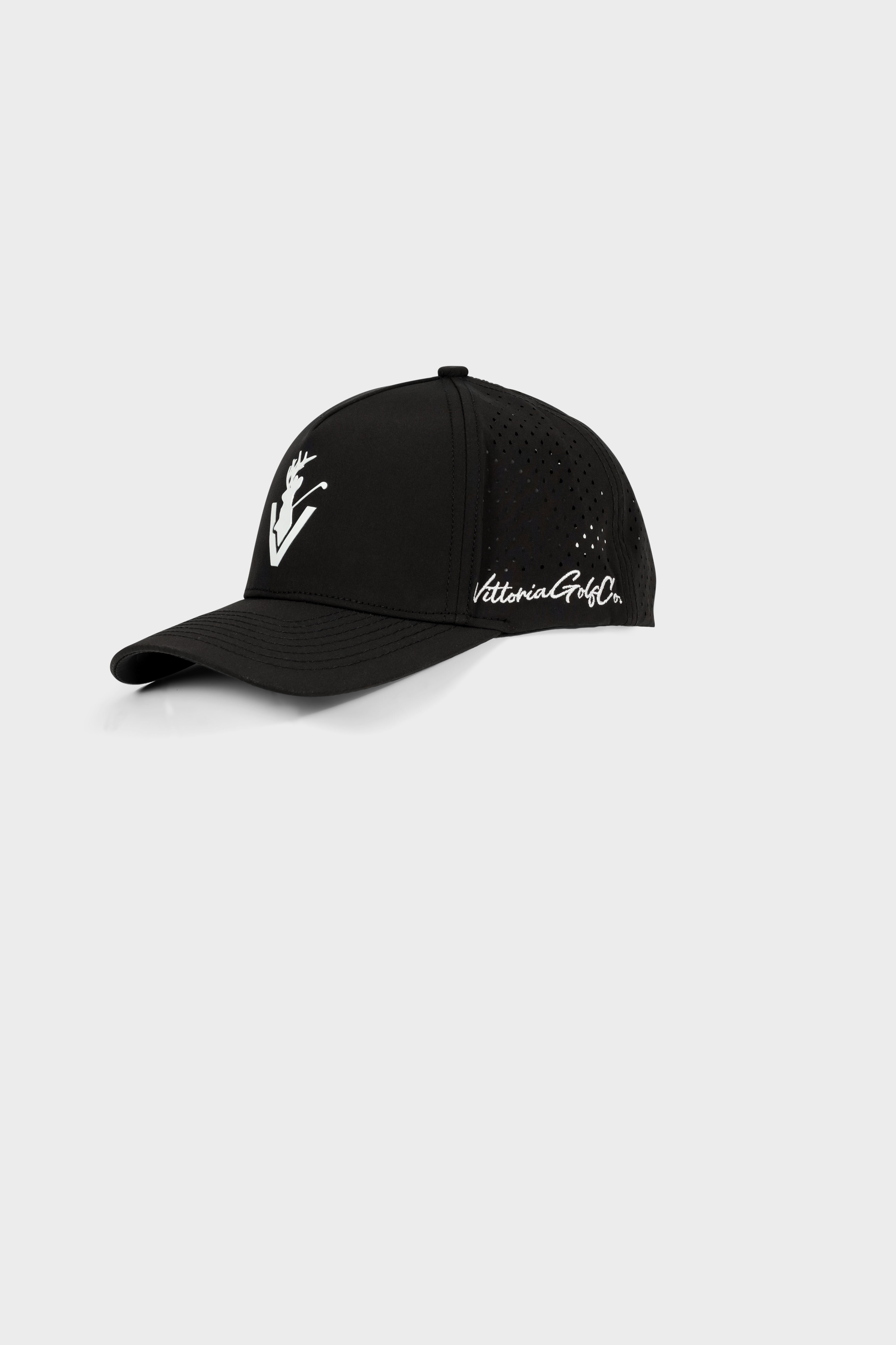 The Vittoria - Black adjustable snapback hat with logo and classic design