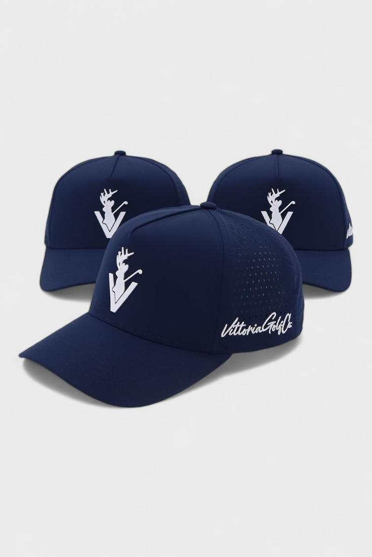 Vittoria Performance Hat - Navy golf cap with sleek design and logo detailing