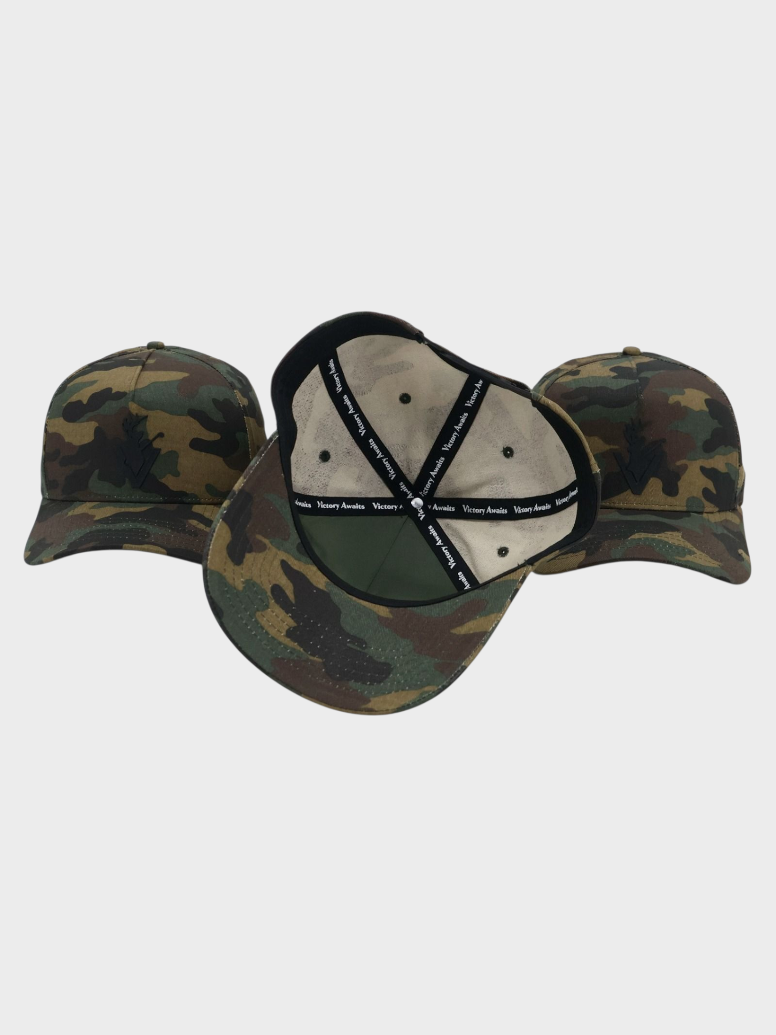 Tri Camo Hat with modern camouflage design, adjustable snapback, and comfortable cotton fabric for stylish golf wear.