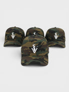 Tri Camo Hat with modern camouflage design and adjustable snapback for golf style