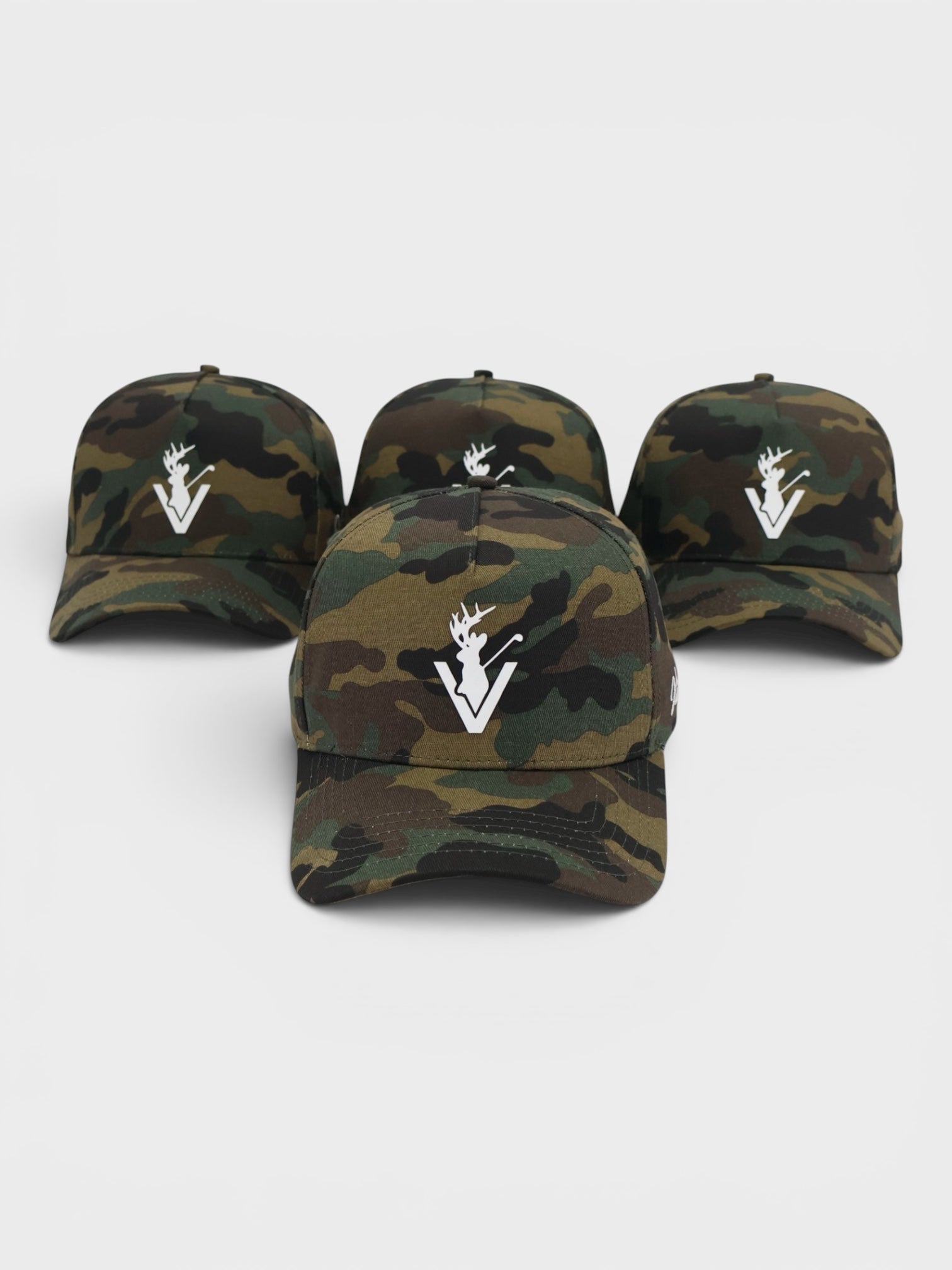 Tri Camo Hat with modern camouflage design and adjustable snapback for golf style